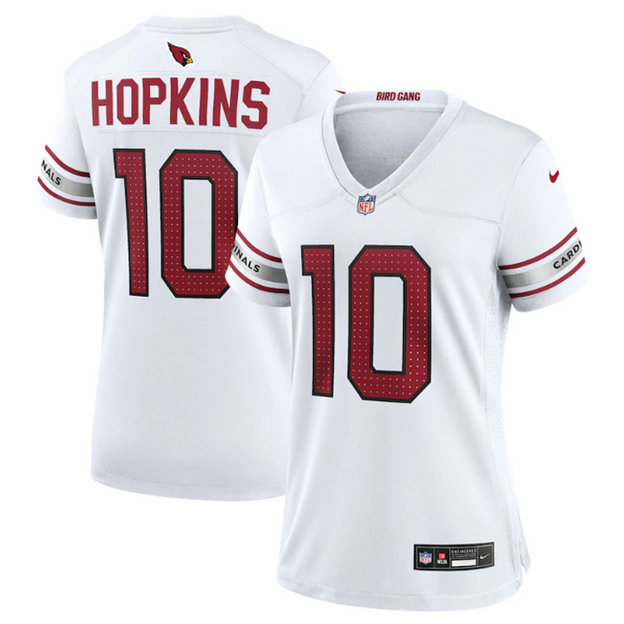 Women's Arizona Cardinals #10 DeAndre Hopkins New White Stitched Game Jersey