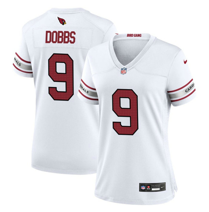 Women's Arizona Cardinals #9 Joshua Dobbs White 2023 Stitched Jersey