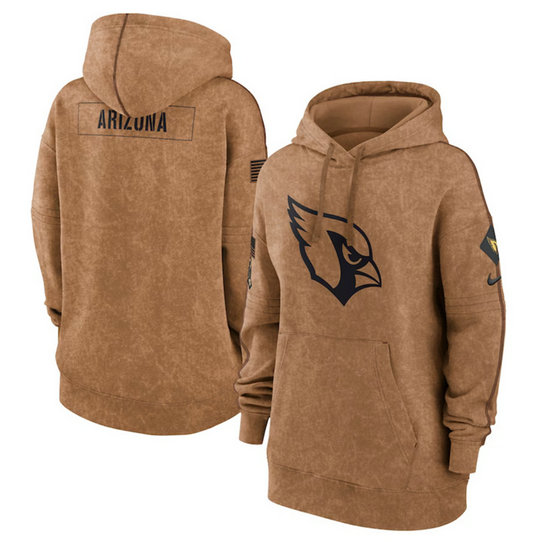Women's Arizona Cardinals 2023 Brown Salute To Service Pullover Hoodie