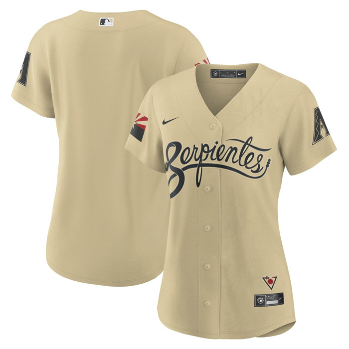 Women's Arizona Diamondbacks Blank 2021 Gold City Connect Stitched Baseball Jersey