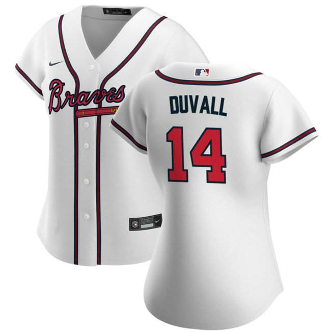Women's Atlanta Braves #14 Adam Duvall Cool Base Stitched Jersey