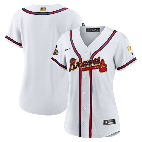 Women's Atlanta Braves Blank White Cool Base Stitched Jersey