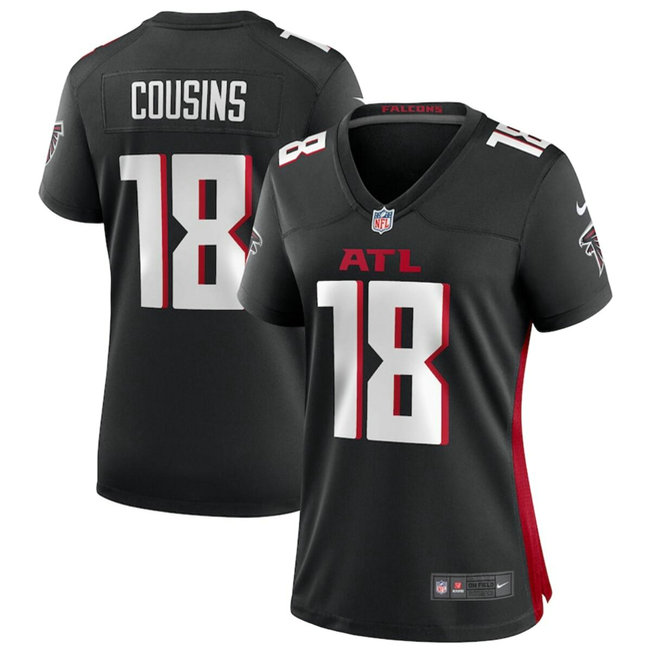 Women's Atlanta Falcons #18 Kirk Cousins Black Stitched Jersey