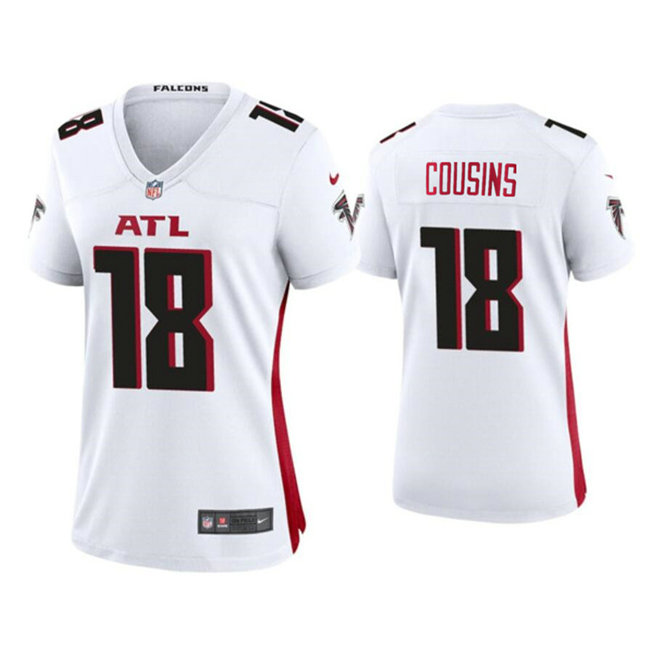 Women's Atlanta Falcons #18 Kirk Cousins White Stitched Jersey