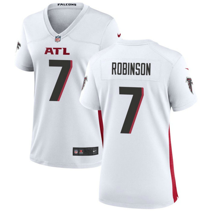 Women's Atlanta Falcons #7 Bijan Robinson White 2023 Draft Stitched Jersey