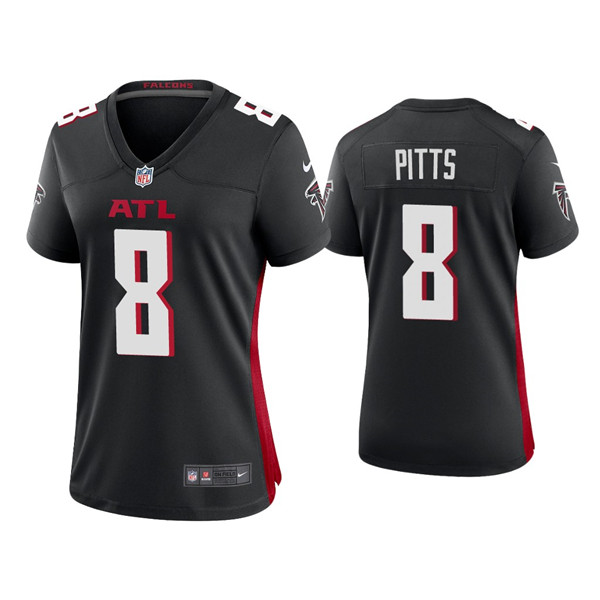 Women's Atlanta Falcons #8 Kyle Pitts New Black Stitched Jersey