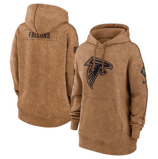 Women's Atlanta Falcons 2023 Brown Salute To Service Pullover Hoodie