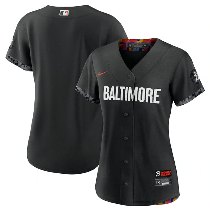 Women's Baltimore Orioles Blank Black 2023 City Connect Stitched Baseball Jersey