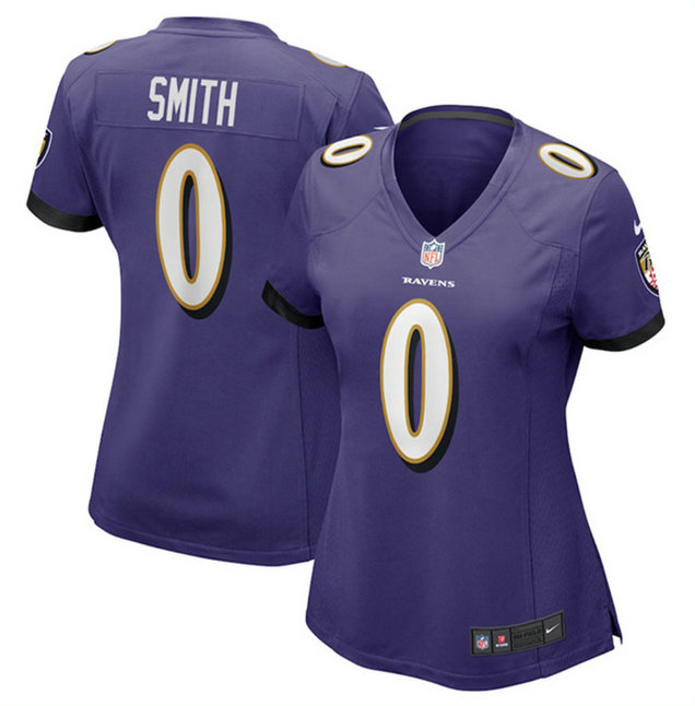 Women's Baltimore Ravens #0 Roquan Smith Purple Football Jersey