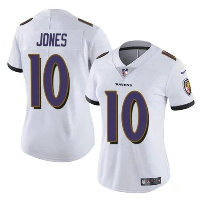 Women's Baltimore Ravens #10 Emory Jones White Vapor Football Jersey