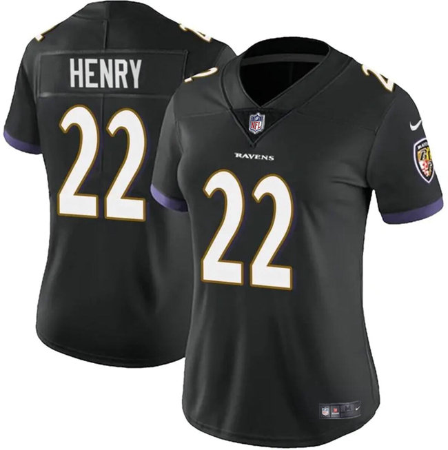 Women's Baltimore Ravens #22 Derrick Henry Black Football Jersey