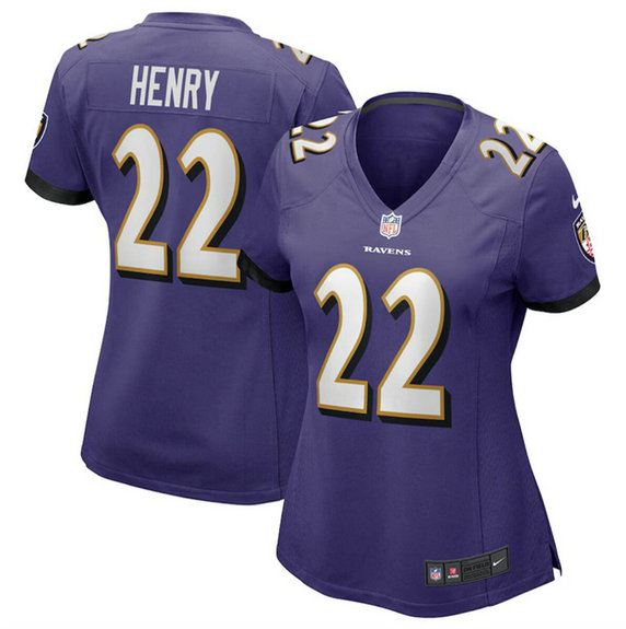Women's Baltimore Ravens #22 Derrick Henry Purple Football Jersey