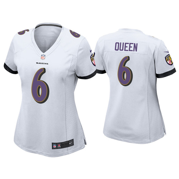 Women's Baltimore Ravens #6 Patrick Queen White Vapor Untouchable Limited Football Jersey