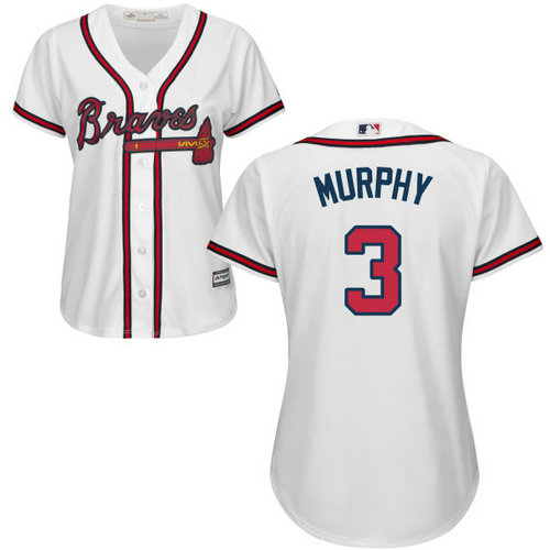 Women's Braves #3 Dale Murphy White Stitched Baseball Jersey