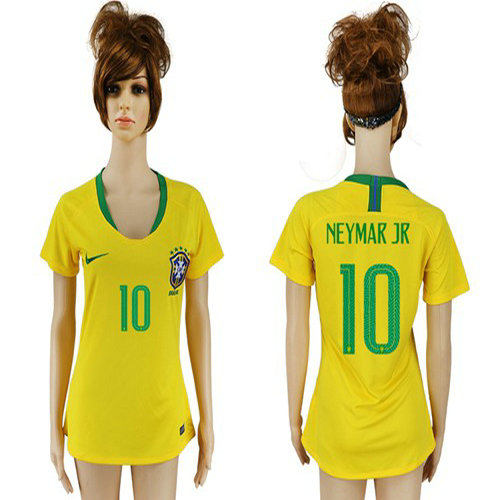 Women's Brazil #10 Neymar Jr Home Soccer Country Jersey1
