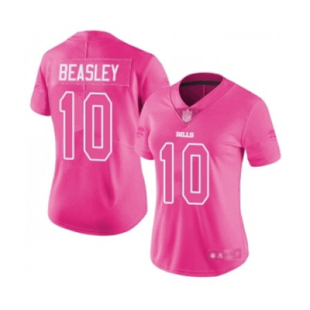 Women's Buffalo Bills #10 Cole Beasley Limited Pink Rush Fashion Football Jersey