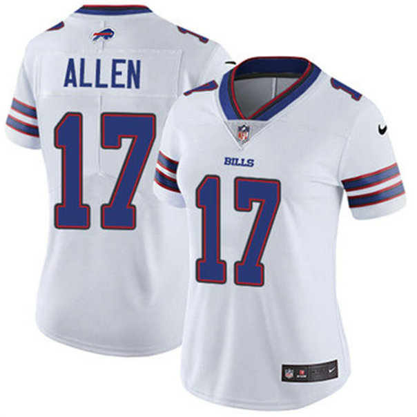 Women's Buffalo Bills #17 Josh Allen White Limited Stitched Jersey