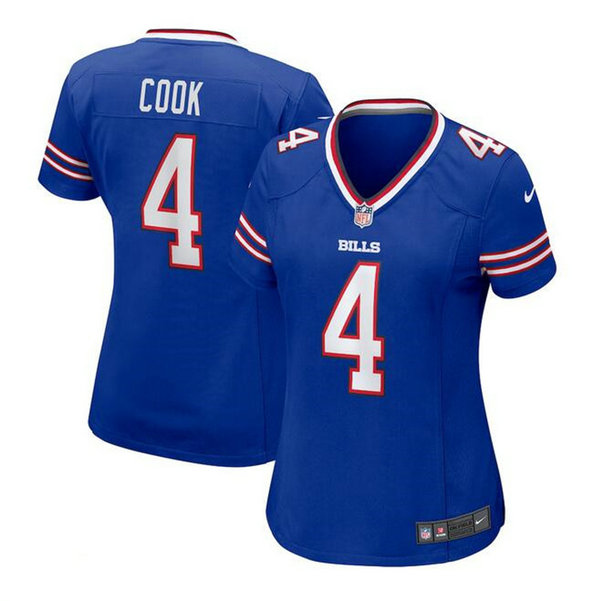 Women's Buffalo Bills #4 James Cook Blue Stitched Football Jersey