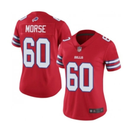 Women's Buffalo Bills #60 Mitch Morse Limited Red Rush Vapor Untouchable Football Jersey