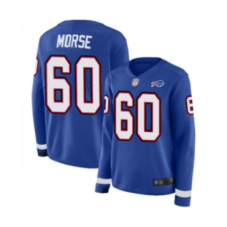 Women's Buffalo Bills #60 Mitch Morse Limited Royal Blue Therma Long Sleeve Football Jersey