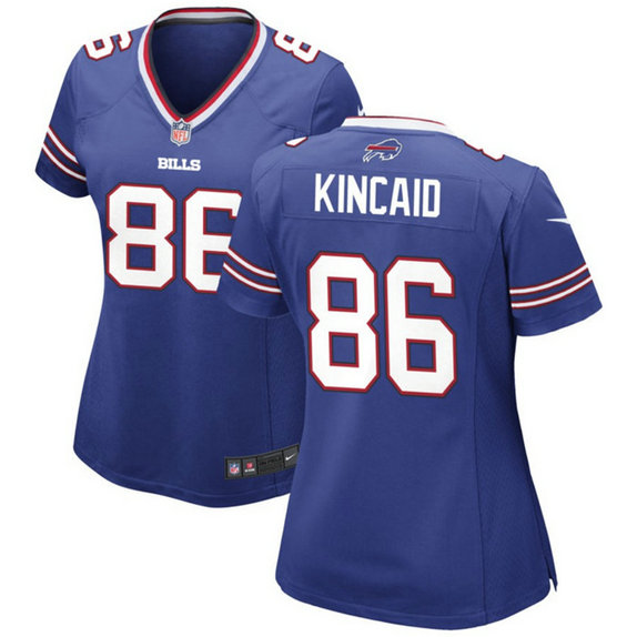 Women's Buffalo Bills #86 Dalton Kincaid Blue 2023 Draft Stitched Game Jersey
