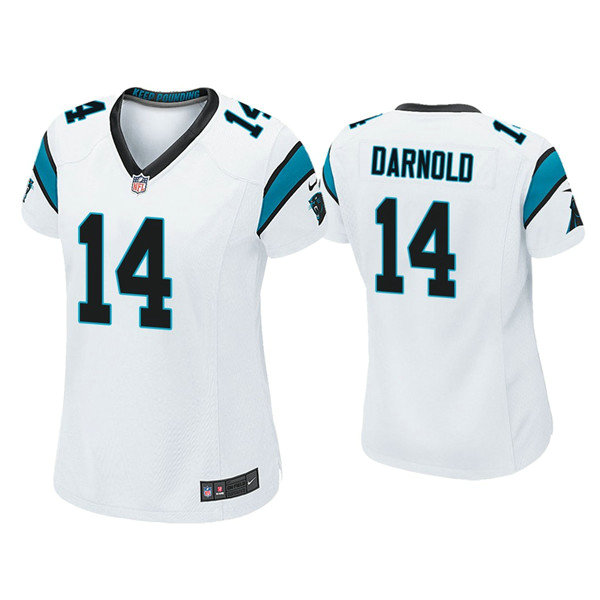 Women's Carolina Panthers #14 Sam Darnold White Vapor Untouchable Limited Stitched NFL Jersey