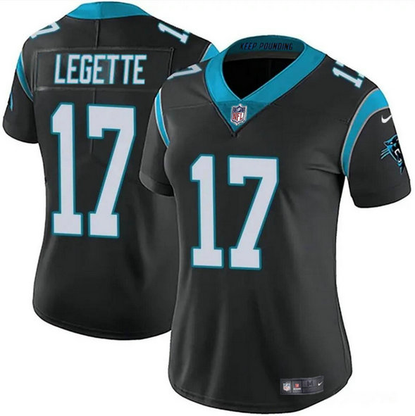 Women's Carolina Panthers #17 Xavier Legette Black Vapor Stitched Jersey