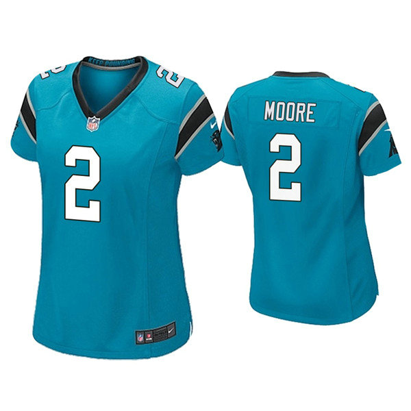 Women's Carolina Panthers #2 D.J Moore Blue Vapor Untouchable Limited Stitched NFL Jersey