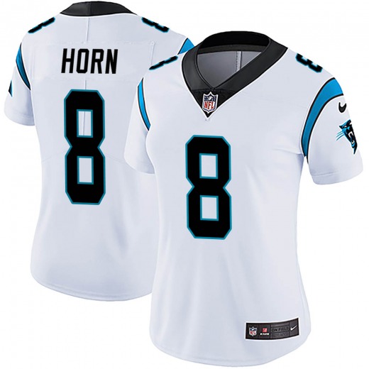 Women's Carolina Panthers #8 Jaycee Horn White Vapor Untouchable Limited Stitched NFL Jersey