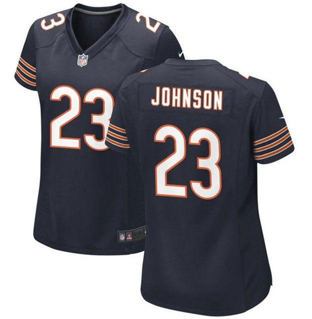 Women's Chicago Bears #23 Roschon Johnson Navy Stitched Game Jersey