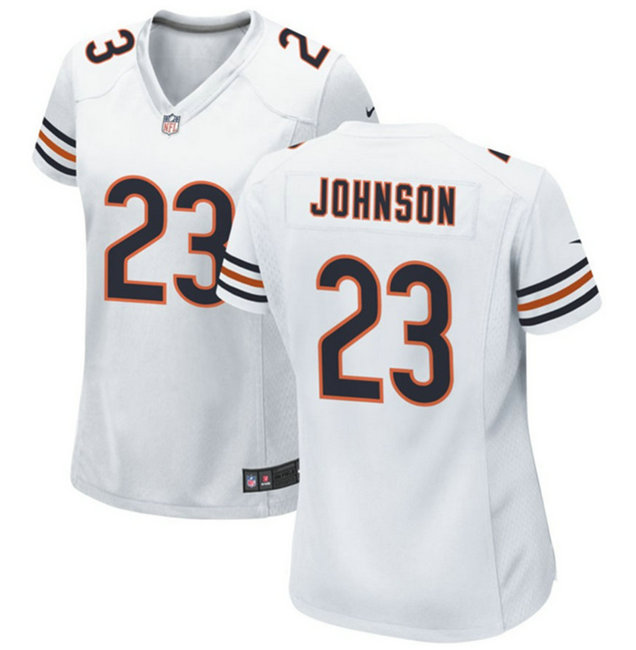 Women's Chicago Bears #23 Roschon Johnson White Stitched Game Jersey