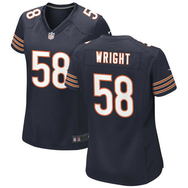 Women's Chicago Bears #58 Darnell Wright Navy 2023 Draft Stitched Game Jersey