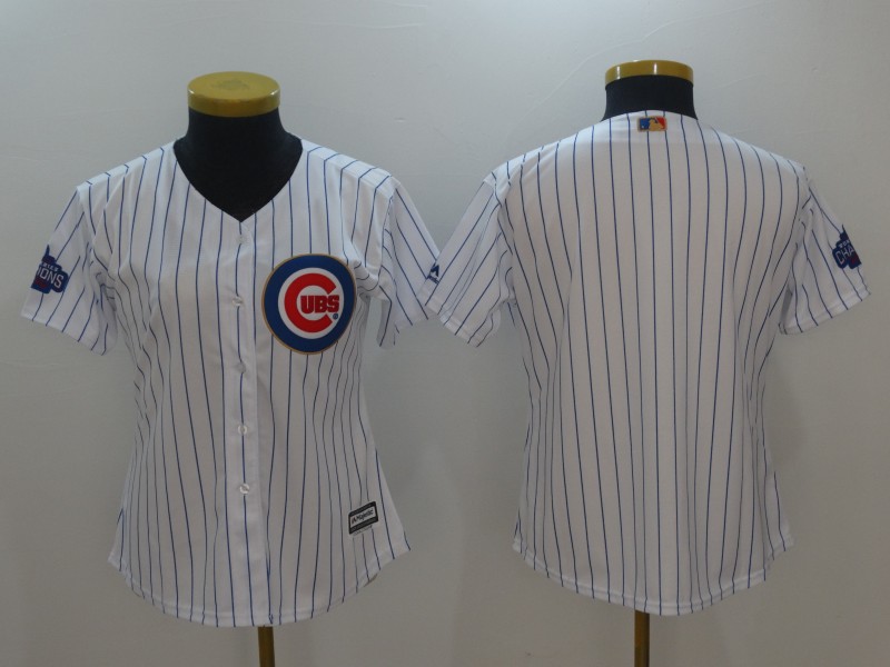 Women's Chicago Cubs Blank White Cool Base Stitched Baseball Jersey