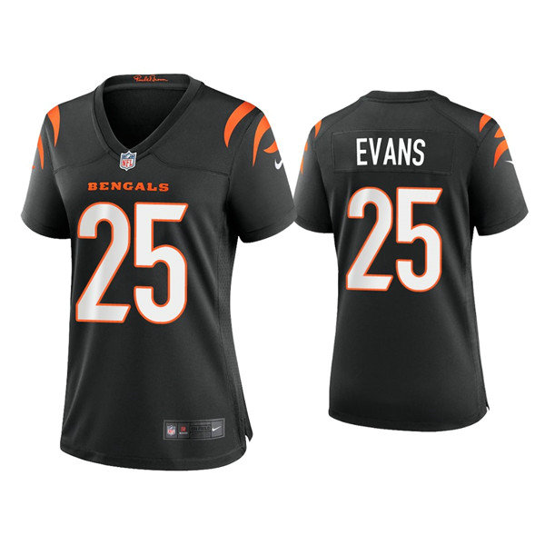 Women's Cincinnati Bengals #25 Chris Evans 2021 New Black Vapor Limited Stitched Jersey