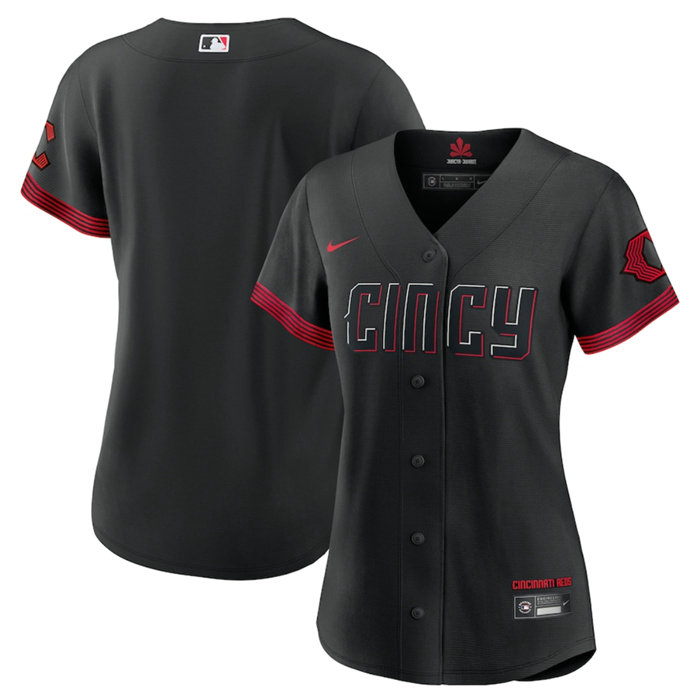 Women's Cincinnati Reds Blank Black 2023 City Connect Stitched Baseball Jersey