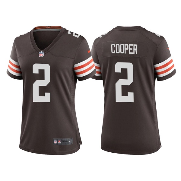 Women's Cleveland Browns #2 Amari Cooper Brown Vapor Untouchable Limited Stitched Jersey(Run Small)
