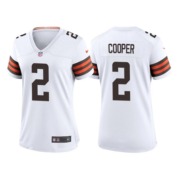Women's Cleveland Browns #2 Amari Cooper White Vapor Untouchable Limited Stitched Jersey