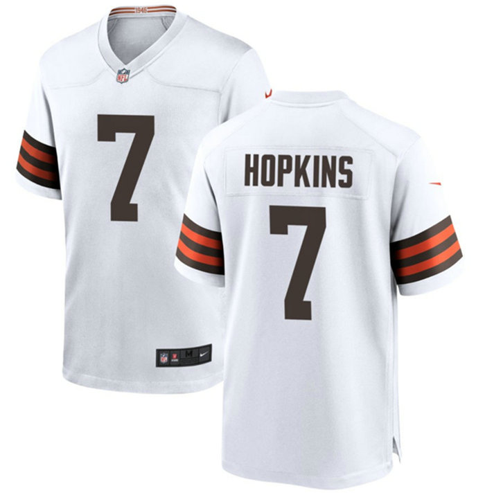 Women's Cleveland Browns #7 Dustin Hopkins White Stitched Jersey