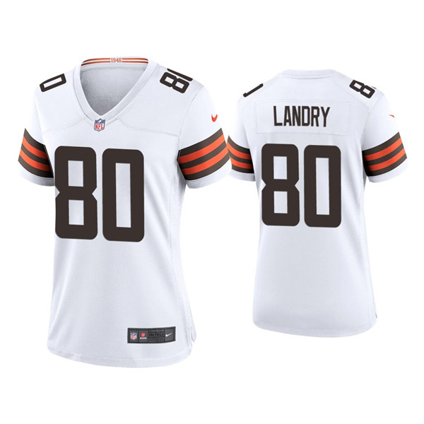 Women's Cleveland Browns #80 Jarvis Landry 2020 New White Stitched Jersey