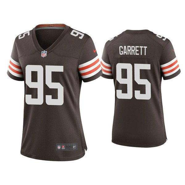 Women's Cleveland Browns #95 Myles Garrett 2020 New Brown Stitched Jersey