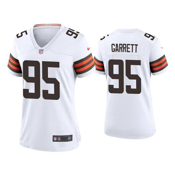 Women's Cleveland Browns #95 Myles Garrett 2020 New White Stitched Jersey