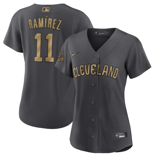 Women's Cleveland Guardians #11 José Ramírez 2022 All-Star Charcoal Stitched Baseball Jersey
