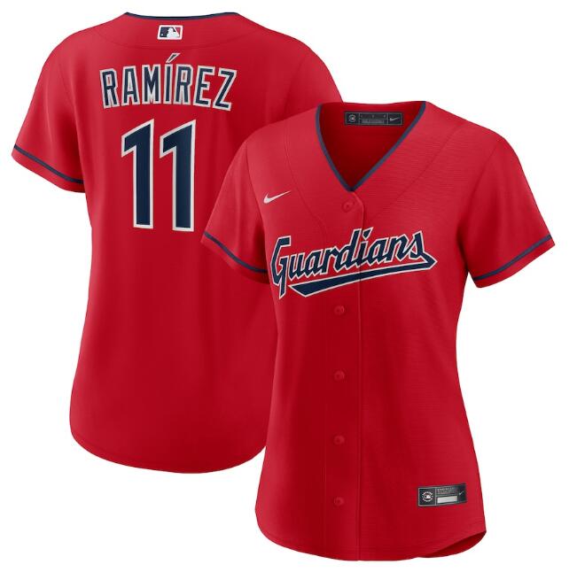 Women's Cleveland Guardians #11 José Ramírez Stitched Baseball Jersey(Run Small)
