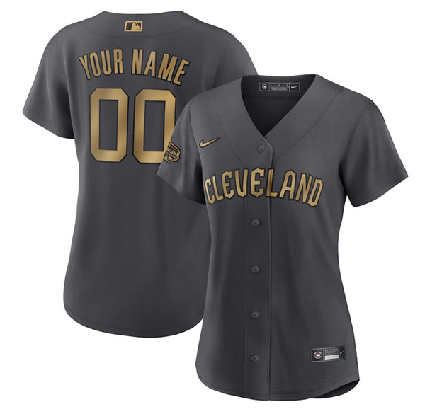 Women's Cleveland Guardians ACTIVE PLAYER Custom 2022 All-Star Charcoal Stitched Baseball Jersey