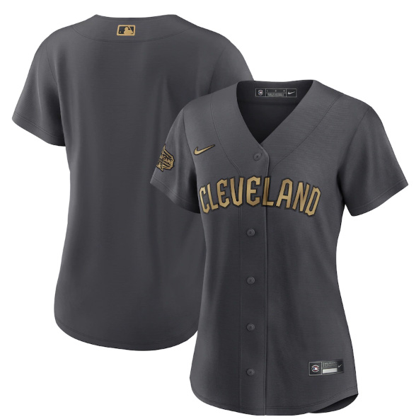 Women's Cleveland Guardians Blank 2022 All-Star Charcoal Stitched Baseball Jersey