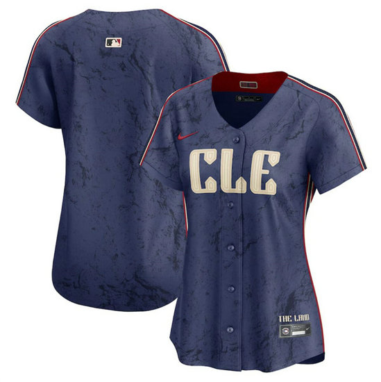 Women's Cleveland Guardians Blank Navy 2024 City Connect Stitched Baseball Jersey