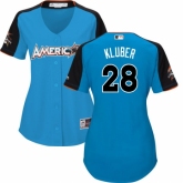 Women's Cleveland Indians #28 Corey Kluber  Blue American League 2017 MLB All-Star MLB Jersey