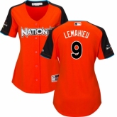 Women's Colorado Rockies #9 DJ LeMahieu  Orange National League 2017 MLB All-Star MLB Jersey