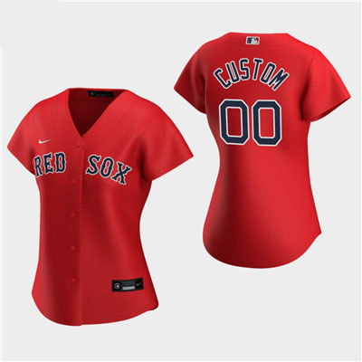 Women's Custom Boston Red Sox 2020 Red Alternate Replica Jersey