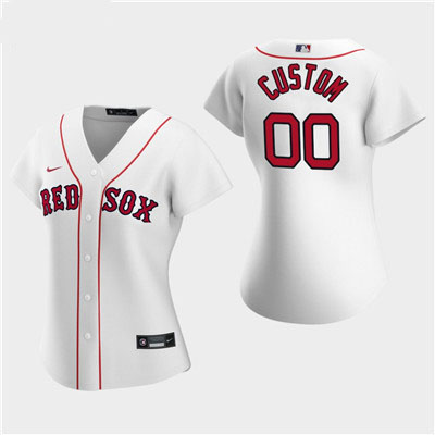 Women's Custom Boston Red Sox 2020 White Home Replica Jersey